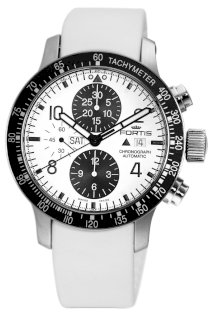 Fortis Men's 665.10.12SI.02 B-42 Stratoliner Automatic Chronograph White Dial Watch
