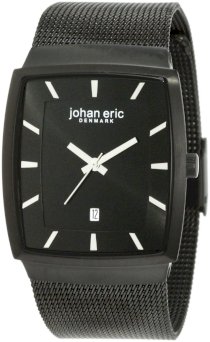 Johan Eric Men's JE1002-13-007 Tondor Tonneau Black IP Mesh Stainless Steel Watch
