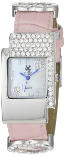 Golden Classic Women's 1367 lightpink "Heart Locked" Pink Leather Strap Watch Watch