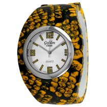 Golden Classic Women's 2173-orange Jungle Fever Snakeskin-Pattern Bangle Watch