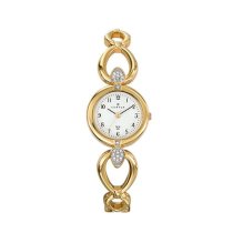 Certus Women's 631635 Gold Tone Brass Encrusted Stones White Dial Watch