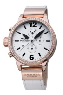  Haemmer Women's DHC-06 Donna Rose Gold Plated Swarovski Crystal Chronograph Date Watch
