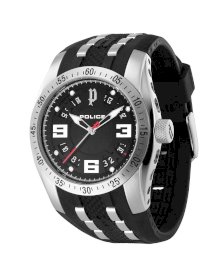 Police Men's PL-12892JS/02 Topgear X Black Dial Rubber Date Watch