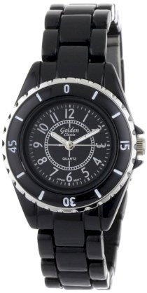 Golden Classic Women's 1604 Black "Urban Chic" Classic Tachymeter Marked Bezel Watch