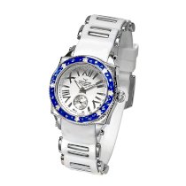  Aquaswiss 62LD040 Swissport Ladies Star Watch with Diamonds White Rubber Strap