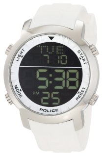 Police Men's PL-12898JS/02H Cyber Digital Chronograph Day-Date White Silicone Watch