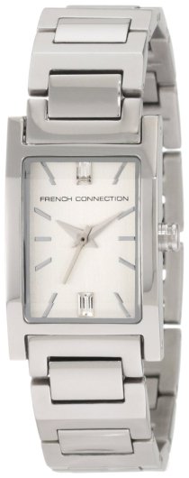  French Connection Women's FC1024S Classic Square Silver Metal Watch