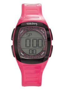 Tekday Kids' 653042 Digital Pink Plastic Strap Sport Watch