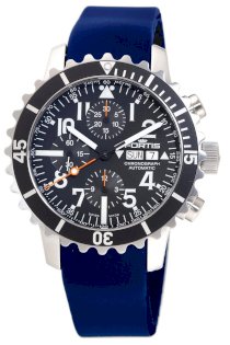Fortis Men's 671.10.41 SI.05 B-42 Marinemaster Automatic Blue Rubber Chronograph Date Watch
