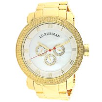 Luxurman Diamond Watches: Mens Watch 0.12ct