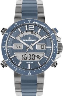 Jacques Lemans Men's 1-1714D Milano Sport Analog with Analog-Digital Display and Ceramic Watch