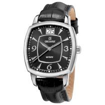 Grovana Men's 1719.1537 Black Leather Strap Quartz Watch