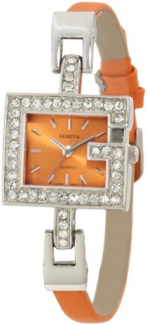 Golden Classic Women's 1038-Orange Gracefully Yours Elegant Crystal Bezel Watch