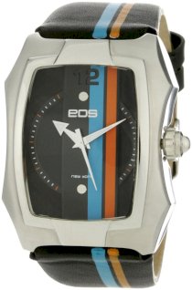 EOS New York Men's 216LBLUORG Heist Blue and Orange Stripe Black Sport Watch