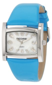 Pedre Women's 7780SX Silver-Tone with Turquoise Patent Strap Watch