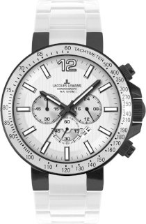 Jacques Lemans Men's 1-1696G Milano Sport Analog Chronograph with Silicone Strap Watch