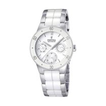  Festina Women's Stainless Steel White Dial Day Date Bracelet Watch F165301