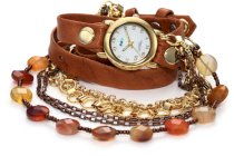 La Mer Collections Women's LMMULTI9001 Sedona Stones Chain Wrap Watch