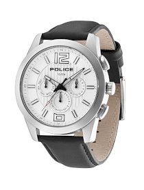 Police Men's PL-13399JS/04 Trophy White Dial Leather Day Date Watch