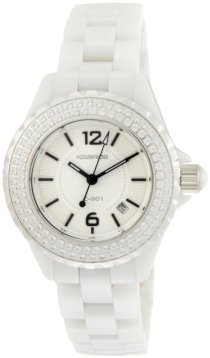 K&Bros  Women's 9142-2 C-901 Full Ceramic Stones White Watch