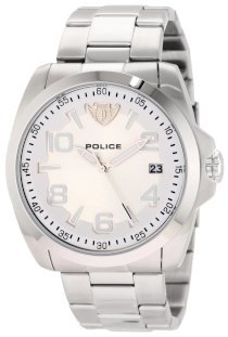 Police Men's PL-12157JS/04MC Sovereign Silver Dial Steel Bracelet Watch