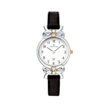 Certus Women's 645344 Brass Case Black Leather Calfskin Bracelet Watch