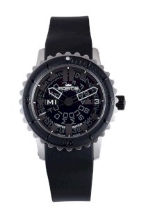 Fortis Men's 675.10.81 K B-42 Big Black Automatic Rotating Bezel Rubber Watch