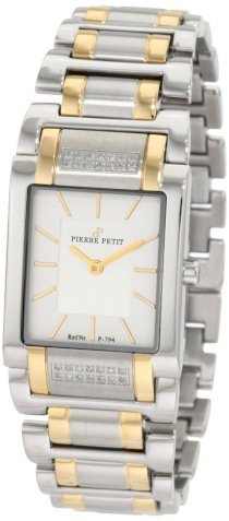 Pierre Petit Women's P-794F Serie Laval Two-Tone Square Case Diamond Bracelet Watch