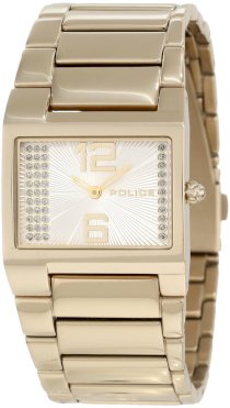 Police Women's PL-12695LSG/04M Vanity White Dial Gold Plated Band Watch
