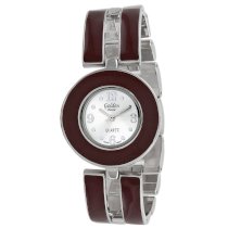 Golden Classic Women's 2132 Brown Color Time Enameled Brown Round Bezel Watch