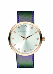  French Connection Women's FC1006RS Over-Sized Round Glossy Watch