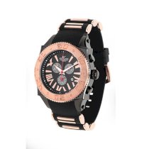  Aquaswiss Chronograph Swiss Quartz Large 50 MM Watch Orange Dial Stainless Steel Rose Gold Bezel Day Date #62XG0152