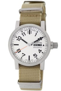 Fortis Men's 623.22.42 N.39 Spacematic Automatic Day and Date Nylon Strap Watch