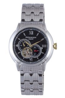 Rudiger Men's R7000-04-007B Gorlitz Black Dial Open-Heart Automatic Bracelet Watch