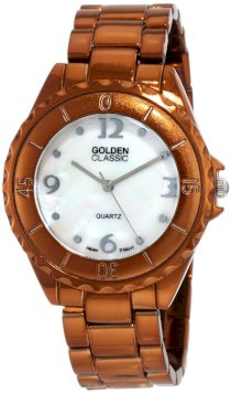 Golden Classic Women's 2187-brown "Seafaring Daydream" Mother Of Pearl Dial Tachymeter Bezel Metal Watch