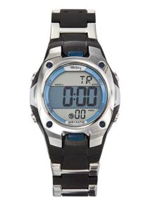 Tekday Men's 655557 Digital Black/Silver Plastic Bracelet Sport Watch