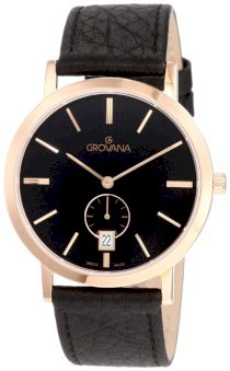 Grovana Men's 1050.1567 Classic Rose Gold Analog Black Watch