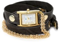 La Mer Collections Women's LMSCW1004 Grey Washed Gold Vintage Two Chain Wrap Watch