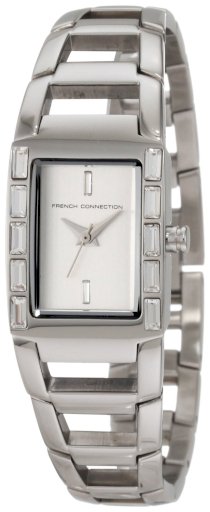  French Connection Women's FC1037S Classic Silver Crystals Watch