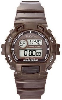 Tekday Kids Digital Brown Plastic Chronograph Alarm Sport Watch 655698