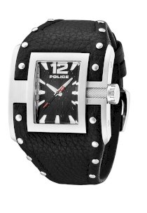 Police Men's PL-13401JS/02 Avenger Stainless-Steel Black Leather Watch