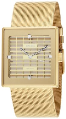 EOS New York Women's 303SGLD Petra Stainless Steel Mesh Gold Watch