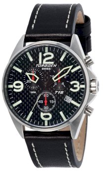 Torgoen Swiss Men's T16105 T16 Stainless-Steel Case Carbon Aviation Watch