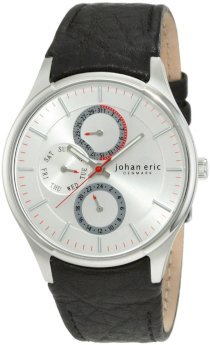 Johan Eric Men's JE4000-04-001 Streur Silver Dial Leather Watch