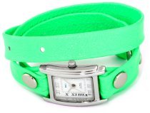La Mer Collections Women's Lamerneon - 4 Neon Green/Silver Square Simple Watch