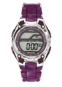 Tekday Women's 655622 Digital Purple Plastic Strap Sport Watch