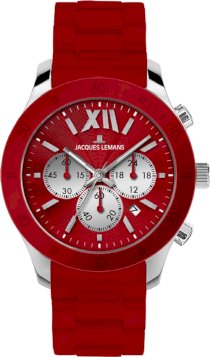 Jacques Lemans Men's 1-1586D Rome Sports Sport Analog Chronograph with Silicone Strap Watch