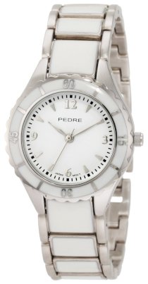 Pedre Women's 5145SWX Silver-Tone with White Enamel Bracelet Watch