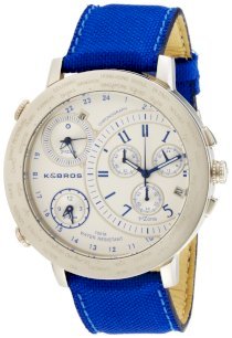 K&Bros  Men's 9437-2 On The Road 3 Movements Stainless Steel Watch