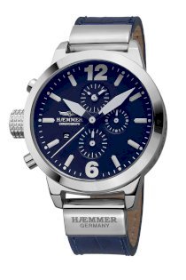  Haemmer Women's DHC-10 Secrets Blue Leather Strap Chronograph Watch